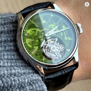 Merkur 100% Tourbillon <b>Watch</b> Transparency <b>Skeleton</b> Men's Sapphire <b>Watch</b> for Men Mechanical Wristwatches Reloj Hombre 42mm - Product Image 2