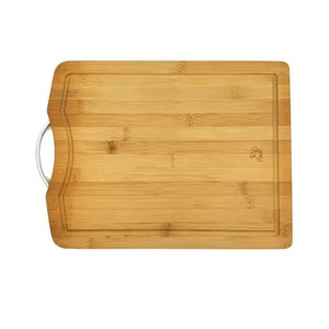 Planche à découper en bambou rectangulaire 41x30x1.8cm avec poignée pour usage en cuisine - Product Image 1