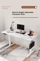 Bureau debout électrique ergonomique moderne et confortable à double moteur, en acier, blanc, réglable en hauteur automatiquement, table d'ordinateur en métal