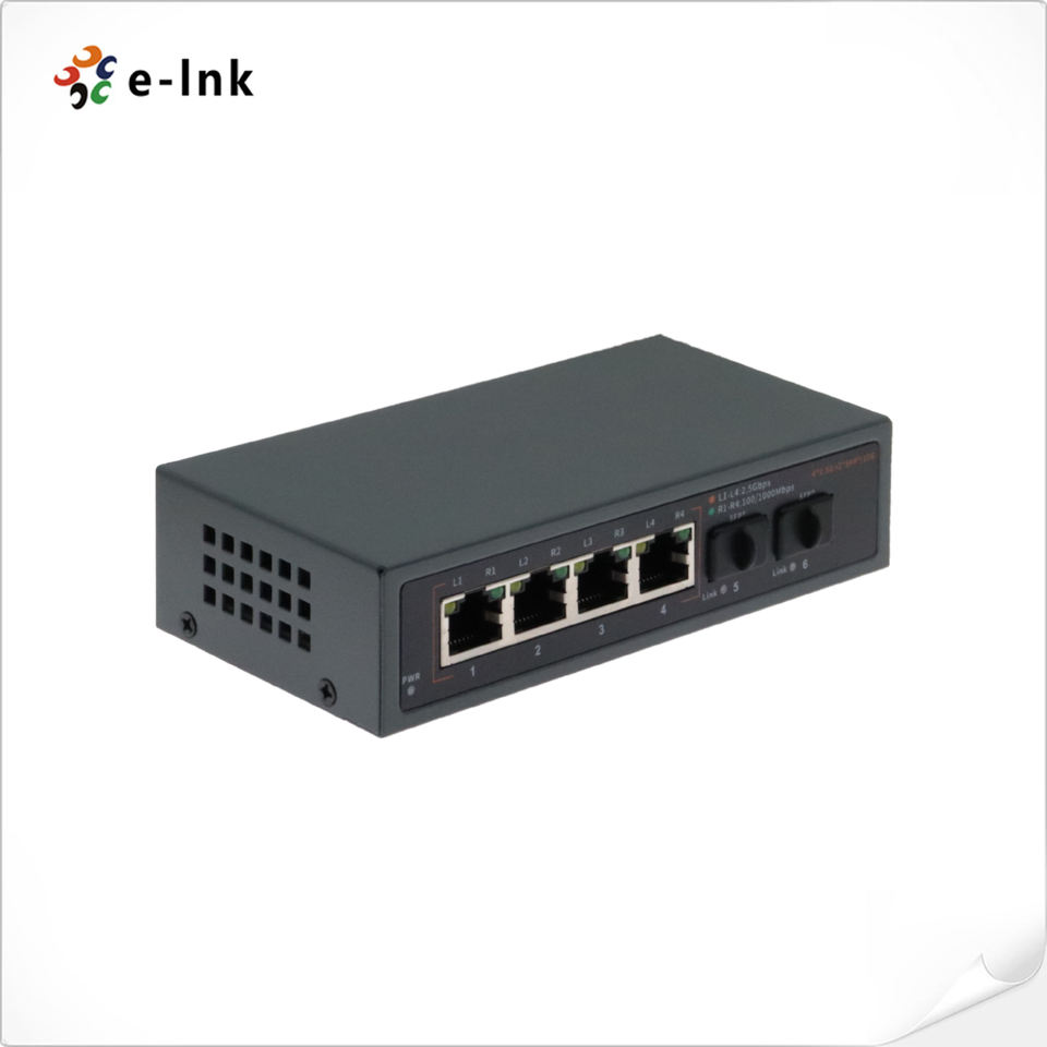 Fiber Ethernet Switch 4 Ports 2.5G to 2-Port 10G SFP+ Unmanaged Ethernet Switch