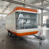 Remorque de restauration mobile extérieure entièrement équipée de 5 m (16 pi) avec porte à ailes de mouette colorée, pour hot-dogs, wraps, beignets et café