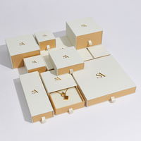 Ensemble de Boîtes-Tiroirs en Papier pour Bijoux avec Logo Personnalisé Imprimé, Idéal pour l'Emballage Cadeau