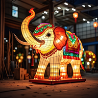 Lanternes d'éléphant grandeur nature personnalisées, lanternes d'animaux réalistes, décoration artisanale, imperméables, pour défilés nocturnes en extérieur