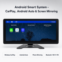 Moniteur DVR de voiture Android 13 de 10,25 pouces, caméra embarquée 4 canaux 1080P, 4 Go de RAM, 32 Go de stockage, écran tactile IPS, étanche, GPS/WiFi, BSD