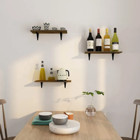 Étagères murales flottantes en bois rustique, ensemble de 3 étagères murales décoratives pour chambre à coucher, salon, salle de bain