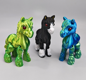 Estatuas de Pony Impresas en 3D Ecológicas Transfronterizas, Juguetes Creativos de Animales de Dibujos Animados con Articulaciones Móviles, Regalos Temáticos de Amor para Amantes de los Animales - Product Image 5