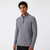 Cardigan Kingdeer à manches longues, anti-plis, en cachemire pur ultra-fin, délicat et respirant, pour homme, tricoté sur mesure