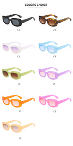 Occhiali da sole rettangolari 2025 da donna retrò gambe contorte Candy tendenza moda blu/nero/rosso accessori moda - Product Image 4