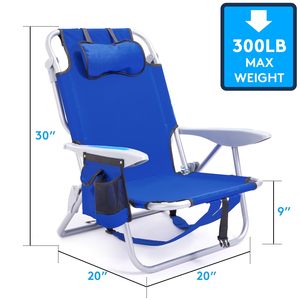 Picnic al aire libre Lay Flat Portable Plegable Reclinable Camping Beach Lounge Chair con mochila Correas ajustables para adultos Viajes - Product Image 2