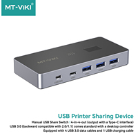 Caja Conmutadora de Impresora USB de 4 Puertos, 4x4 USB 3.0 5Gbps, Selector Manual para Impresoras y Escáneres, Suministro de Fábrica