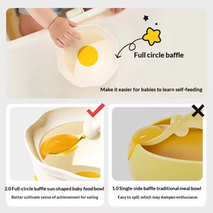 Bol en silicone antichute pour bébé, résistant aux hautes températures, sans BPA, pour tout-petits et enfants, ensemble de vaisselle pour repas - Product Image 4