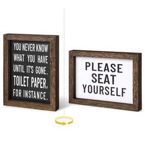 Farmhouse Funny Bathroom Signs Decor Wooden Box Sign Rustic Signs