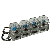 Porte-clés anti-stress en plastique avec interrupteur de clavier mécanique, 4 touches, jouet clicker, logo personnalisé, fabricants OEM ODM, vente en gros