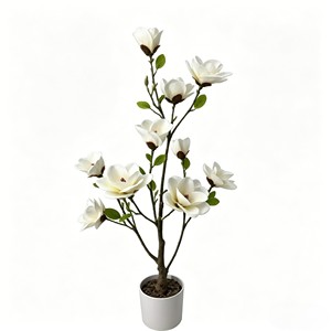 Artificial Magnolia <b>Tree</b> Realistic Real Touch Leaves and Flowers Perfect for Home Decor, Living Room, Wedding & Hotel Decor - Product Image 1