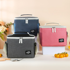 Myseason Color Block Lunch Bag Insulated Portable Cooler Bag For Office Commuter Outdoor Use - Product Image 2