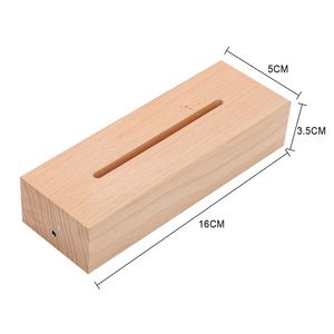 Acrylic 3D LED Night <strong>Light</strong> Stand Solid Wood Round Base Led <strong>Table</strong> Lamp Bedside Led Night Decorative <strong>Light</strong> - Product Image 6