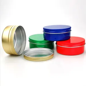 Benutzer definierte mehrere Farben und Größen Typ 2oz Runde Pillen dose Candy Mint Metal Jar Spice Candy Cream Blechdose Leere Dosen