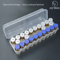 Boîte de rangement pour flacons de poudre lyophilisée de 3 ml, 24 emplacements, écologique, flacons en verre borosilicate, bouchon en aluminium, bouchon en butyl