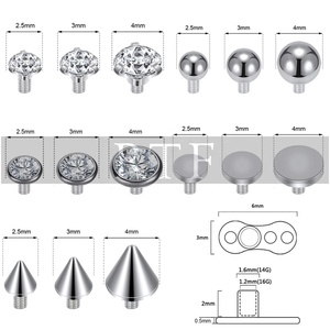 Opal Stone Dermal Anchor Tops Surgical Steel Titanium Micro Dermal <b>Piercing</b> Body Jewelry - Product Image 6