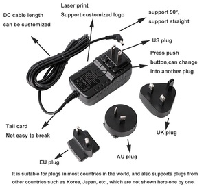 9V2A <b>Universal</b> International Travel Power <b>Adapter</b> Set with 4 Interchangeable <b>Plugs</b> Power Supply 9V 2A for Guitar - Product Image 6