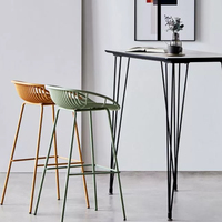 Chaise de bar en fer simple de style nordique 2025, tabouret haut d'extérieur, café, métal, créatif, moderne, restaurant, hôtel, salle à manger, salon