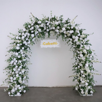 Fournitures de décoration de mariage Finest Florals, fond vert, arches, fleurs artificielles en rose, événements scéniques, arche de mariage, toile de fond de mariage
