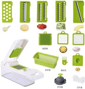 15 Pcs Multifunctional <b>Kitchen</b> <b>Gadget</b> Plastic Vegetable Chopper Manual Vegetable Cutter Fruit Potato Slicer Grater - Product Image 3