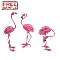 Metal Pink Flamingo Sculpture Model, Garden Decoration