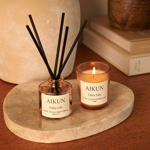 Aikun Seasonal Winter Scented Candle And <b>Reed</b> <b>Diffuser</b> Gift Collection With Glass Bottles Decorative Box And Home Fragrance Set - Product Image 2