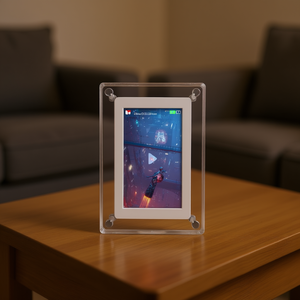 Cadre photo numérique Db Acrylic de 5 pouces avec fonction de lecture vidéo et horloge, prise américaine - Product Image 2