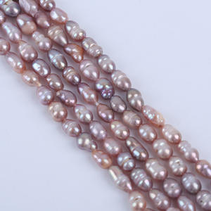 Perlas Naturales de Agua Dulce al por Mayor, Forma de Metro, 18cm, 5-6mm, Color Morado, Blanco y Rosa, Accesorios para Joyería DIY - Product Image 3