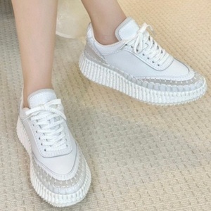 Brand Designer High-quality Genuine Leather Lace <b>Shoes</b> Thick Soled Mesh Lightweight High-end Running Style Trendy Sports <b>Shoes</b> - Product Image 6