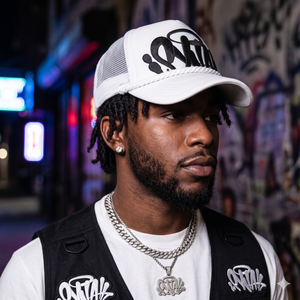 Custom Mesh <b>Trucker</b> <b>Cap</b> Embossed Logo Adjustable Back Panel 5-Panel Street Style Hat <b>for</b> <b>Men</b> Casual Spring Summer Wear - Product Image 5