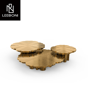 Boca-Juego de mesa de <span class=keywords><strong>centro</strong></span> para sala de estar, mesa de <span class=keywords><strong>centro</strong></span> moderna de acero inoxidable, mesa auxiliar de café redonda de lujo - Product Image 4