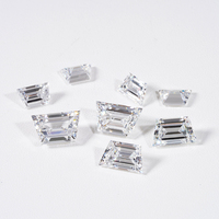 Cincin Pertunangan Berlian Potongan Trapesium Buatan Laboratorium Starsgem, Sepasang Berlian Potongan Baguette Meruncing, Kejernihan VS VVS, Warna DEF, Ukuran 2-4.5mm, Tanpa Bingkai