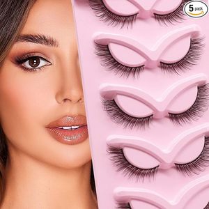 LIZI 5 paires de <span class=keywords><strong>faux</strong></span> <span class=keywords><strong>cils</strong></span> réutilisables, sans cruauté, <span class=keywords><strong>effet</strong></span> œil de chat, longs et naturels, <span class=keywords><strong>effet</strong></span> œil de renard, <span class=keywords><strong>extension</strong></span> de maquillage, <span class=keywords><strong>faux</strong></span> <span class=keywords><strong>cils</strong></span> 3D - Product Image 3
