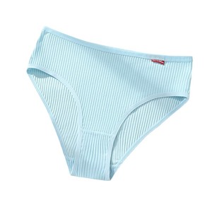 Tangas de algodón acanalado de cintura alta para <span class=keywords><strong>mujer</strong></span>, talla grande, sexy, de punto liso, estilo bestseller transfronterizo - Product Image 5