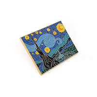 Van Gogh Portrait nuit étoilée peinture tournesols vintage métal broche broches accessoires personnalisé dur doux émail épinglette fabricant