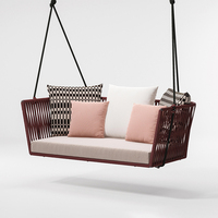 Fauteuil suspendu en rotin pour patio, hamac balançoire en osier