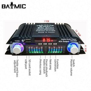 เครื่องขยายเสียงดิจิตอลขนาดเล็กสำหรับรถยนต์ รุ่น BT998 ระบบเสียงไฮไฟระดับมืออาชีพ ช่องสัญญาณออก 4 ช่อง - Product Image 5