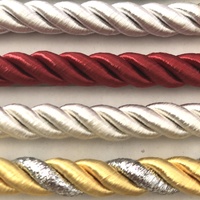 Nouveauté Prix de gros Cordon torsadé en guipure macramé tricotin doré 4 mm pour rideaux, coussins et décoration de canapé