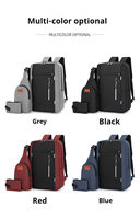 Set Tas Laptop 3in1 Oxford Ringan Custom Pabrik dengan Pengisian Daya USB Langsung dari Pabrik
