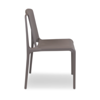Chaise de salle à manger d'extérieur moderne empilable en polypropylène gris foncé