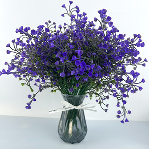 Ramo Pequeño de Saliegas Doradas de 35 cm, Flores Artificiales de Plástico Rojo Púrpura, Decoración para el Hogar, Accesorios para Bodas - Product Image 4