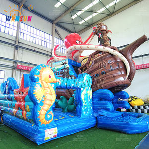 WINSUN Château gonflable avec toboggan et parcours d'obstacles en PVC, thème bateau pirate pieuvre, taille personnalisée, installation facile - Product Image 6