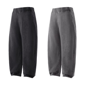 Pantalon large pour homme <span class=keywords><strong>en</strong></span> coton pur 430G, style batik délavé, effet vieilli et déchiré, coupe mode à jambe courbée, collection automne-hiver - Product Image 3