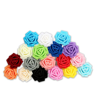 Vente d'usine, grande taille, rose en mousse PE de 8 cm avec tige, décoration de gâteau de mariage, fleurs en mousse