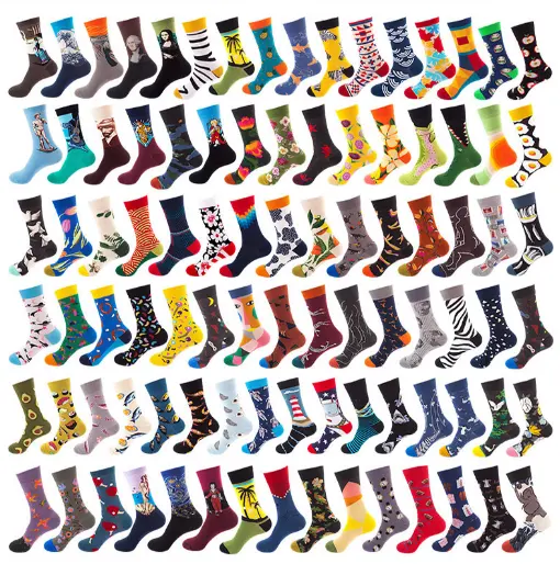 Custom design happy funny socks mens socks crew life style fancy cartoon sockssocks