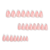 Vente en gros de luxe, cercueil à presser en acrylique, longs ongles artificiels pour filles, style français, motif amande, avec de la colle