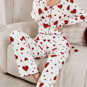Conjunto de Pijama de Camisola con Forma de Corazón para Mujer, Superventas Transfronterizo en Europa y América 2025, Se Puede Usar en Casa - Product Image 1